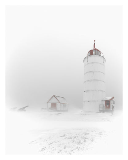 Blizzard au phare (17x22 Black Frame)